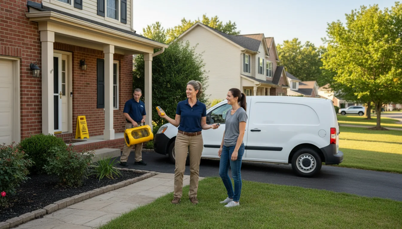 Residential water damage restoration in Oconee, IL